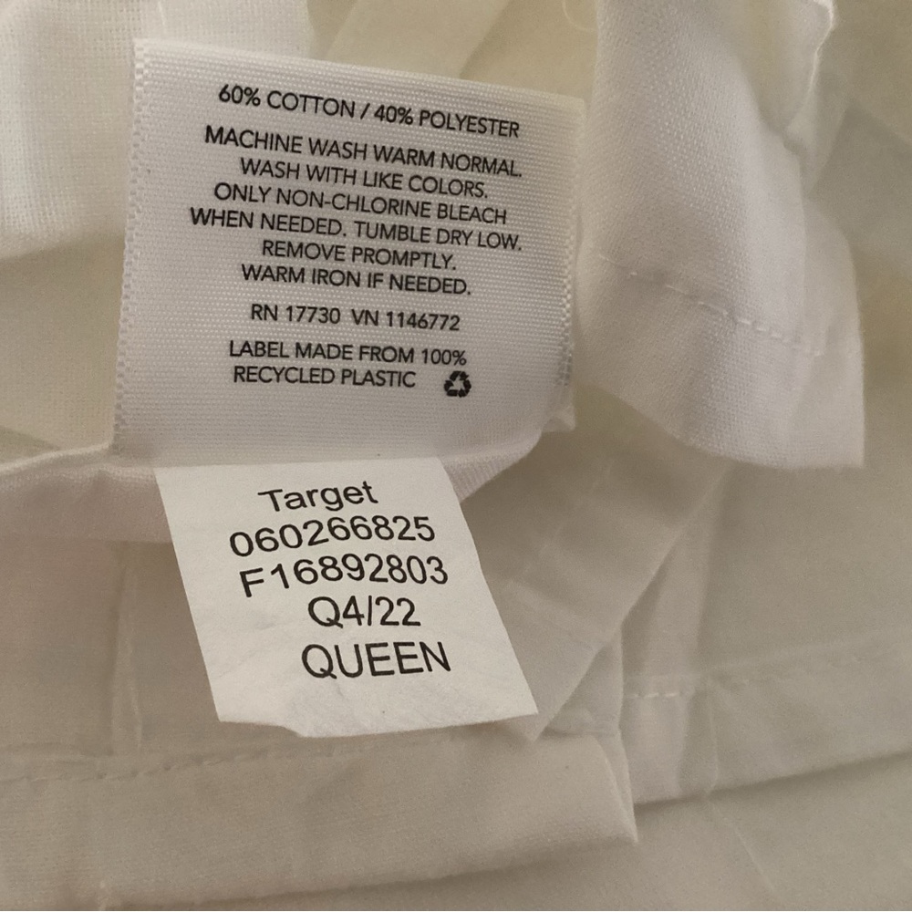 Threshold Off  White Cotton Lightweight Sheet Set - Picture 6 of 7